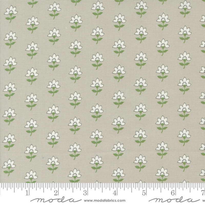Moda Shoreline Quilt Fabric Coastal Florals Style 55301/16 Grey