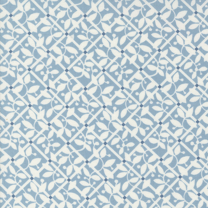 Moda Shoreline Quilt Fabric Lattice Check Style 55303/12 Light Blue