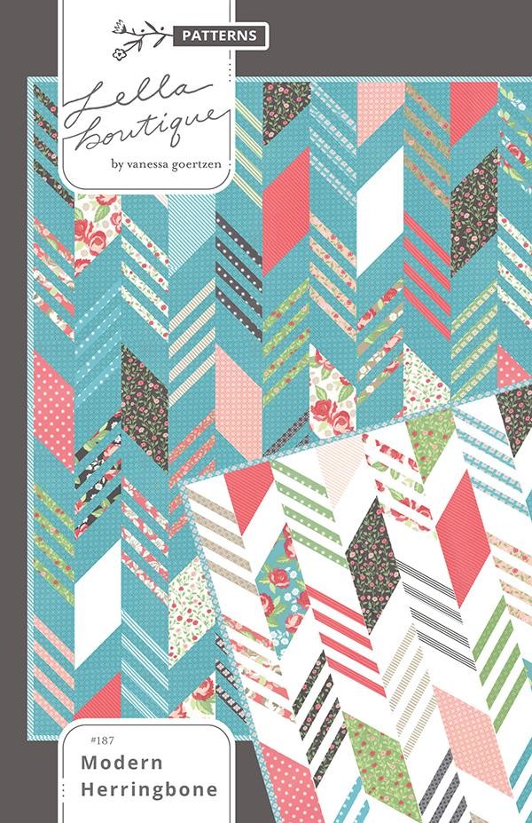 Lella Boutque Modern Herringbone Quilt Pattern Makes 63-1/2" X 76-3/4" Quilt