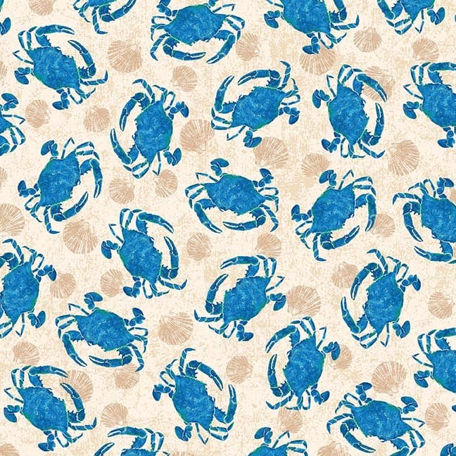 StudioE M'Ocean Quilt Fabric Tossed Crabs Style 7628/44 Sand