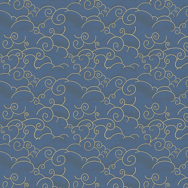 Paintbrush Studios Sky Adventures Quilt Fabric Clouds Style 120-4598 Navy