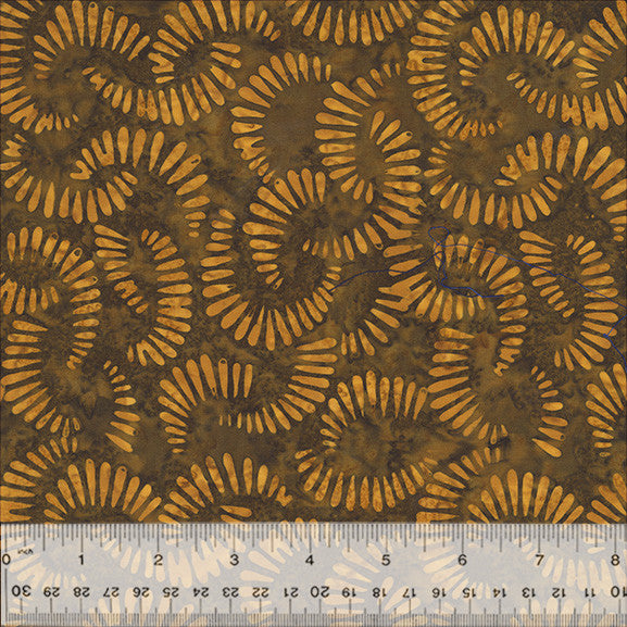 Anthology Fabrics Splendor Batik Quilt Fabric Citrus Slices Style 440Q-8 Toffee