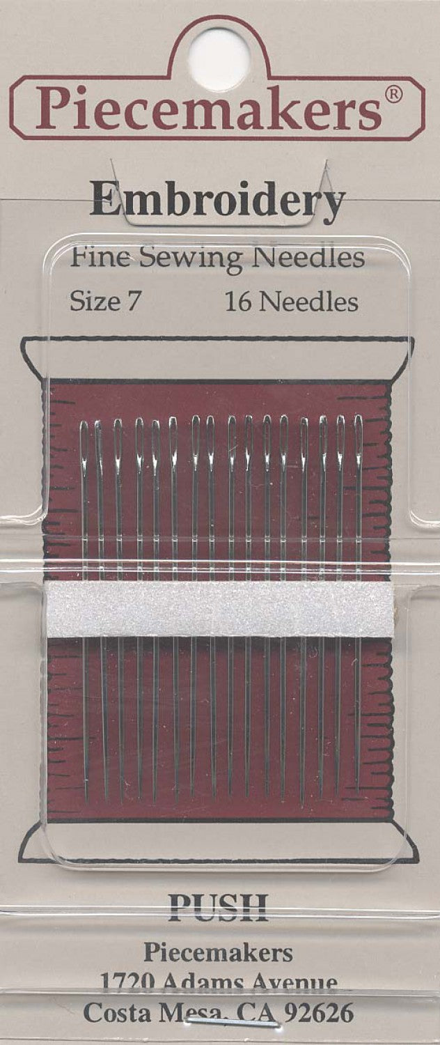 Piecemakers Hand Embroidery Sewing Needles Pkg of 16