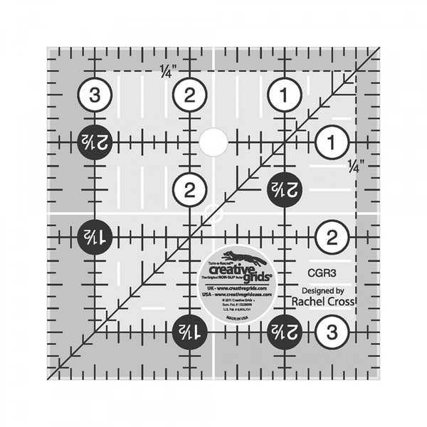 Creative Grids Quilting Ruler 3 1/2" Square