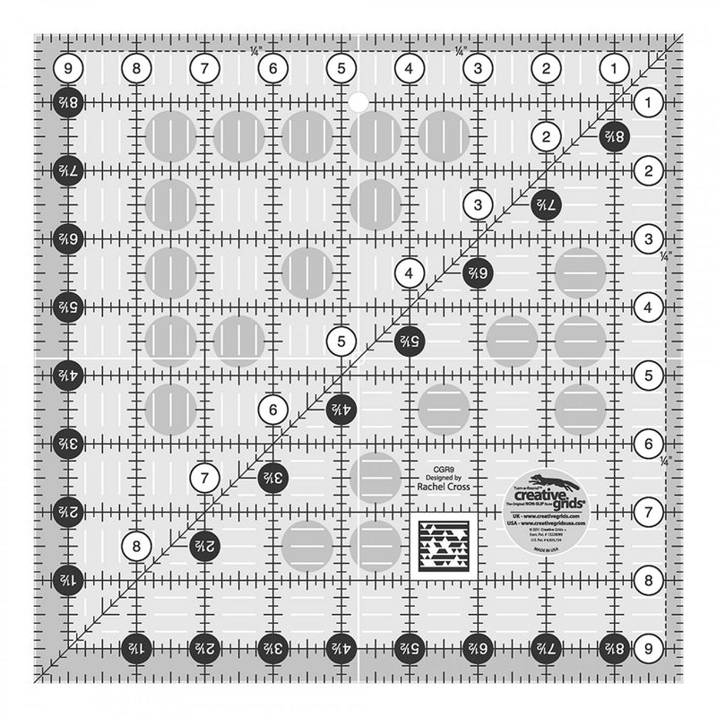 Creative Grids Quilting Ruler 9 1/2 Inch Square