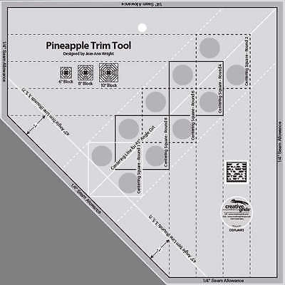 Creative Grids Pineapple Trim Tool Plus Tropical Fruit Pineapple Quilt Pattern