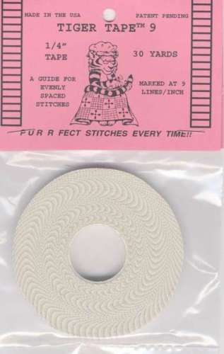 Tiger Tape Quilter's Stitching Guide Tape 9 Marks Per Inch 30 Yards