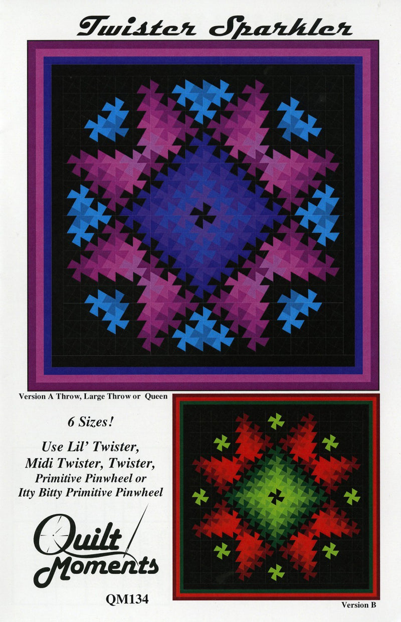 Twister Sparkler Quilt Pattern uses Twister Tool 6 Sizes