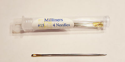 Gold Eye Milliners Needles Size 15 Pkg of 4