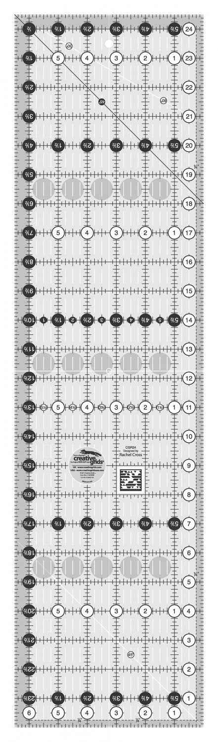 Creative Grids Quilting Ruler 6 1/2" x 24 1/2"