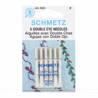 Schmetz Double-Eye Topstitch Sewing Machine Needles System 130/705 Size 80/12