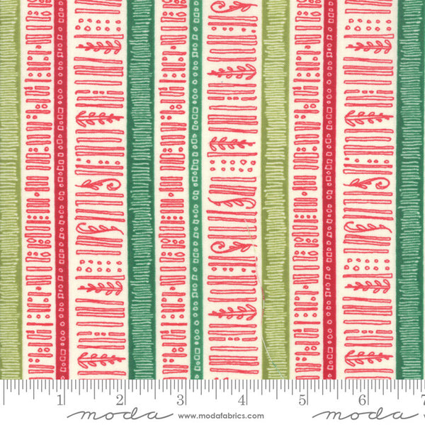 Robin Pickens Quilt Fabric Splendid Christmas Stripes Natural Style 48654/11