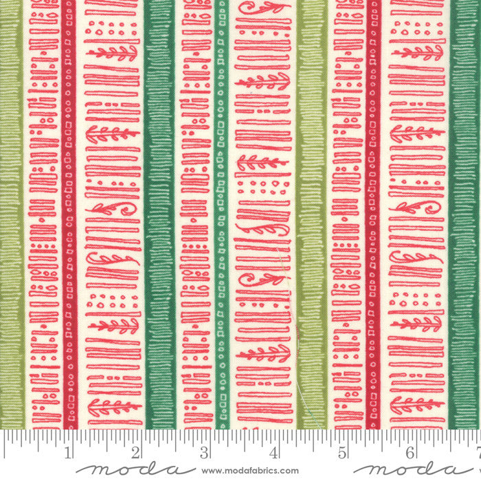 Robin Pickens Quilt Fabric Splendid Christmas Stripes Natural Style 48654/11