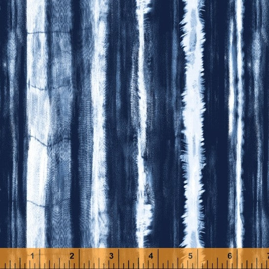 Indigo Dyed Quilt Fabric Striped Dark Style 52555-3