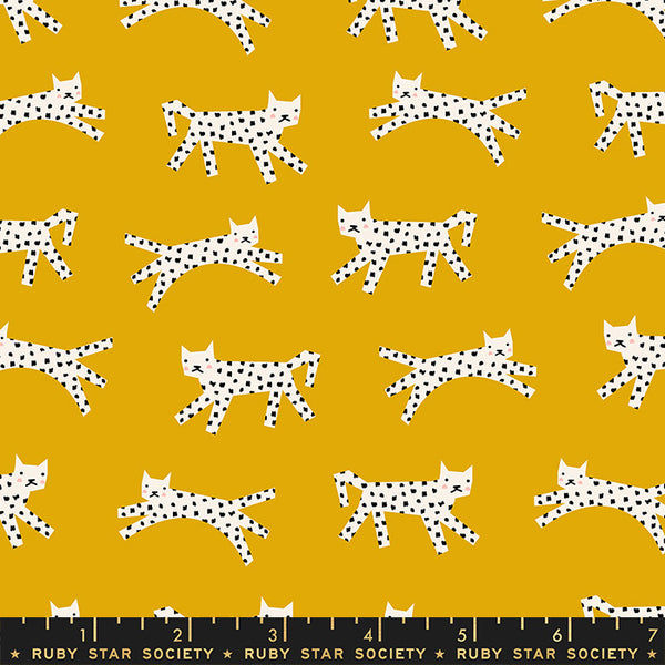 Ruby Star Society Darlings 2 Snow Leopard Quilt Fabric Style RS5061/11 Goldenrod