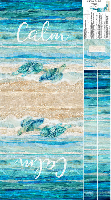 Northcott Turtle Bay Canvas Fabric DIY Tote 24" x 44" Panel Style DP24723-64