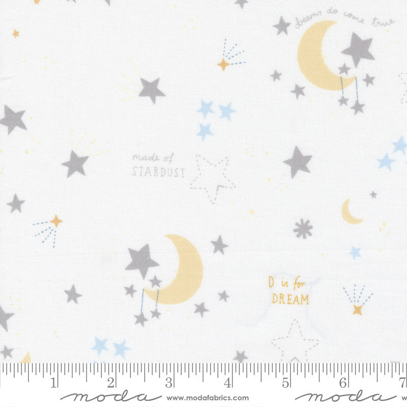 Moda D Is For Dream Stardust Quilt Fabric Style 25121/11 White