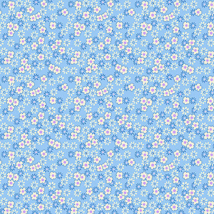 Nana Mae VI 30's Reproduction Quilt Fabric Tiny Daisies Style 365-11 Blue