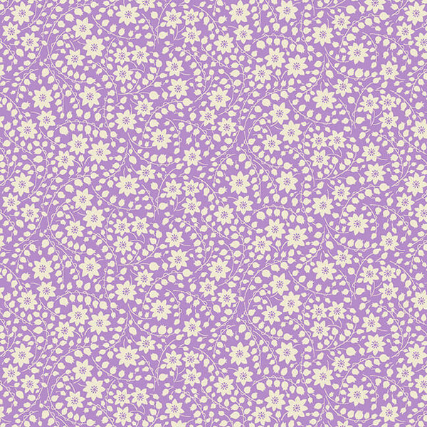 Nana Mae VI 30's Reproduction Quilt Fabric Monotone Floral Style 366-55 Lavender