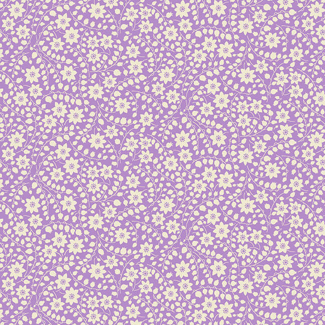 Nana Mae VI 30's Reproduction Quilt Fabric Monotone Floral Style 366-55 Lavender