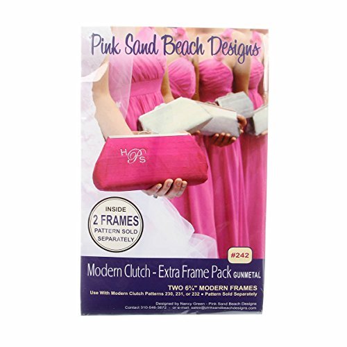 Pink Sand Beach Designs Modern Clutch Bag Extra Frame Gunmetal Pkg of 2